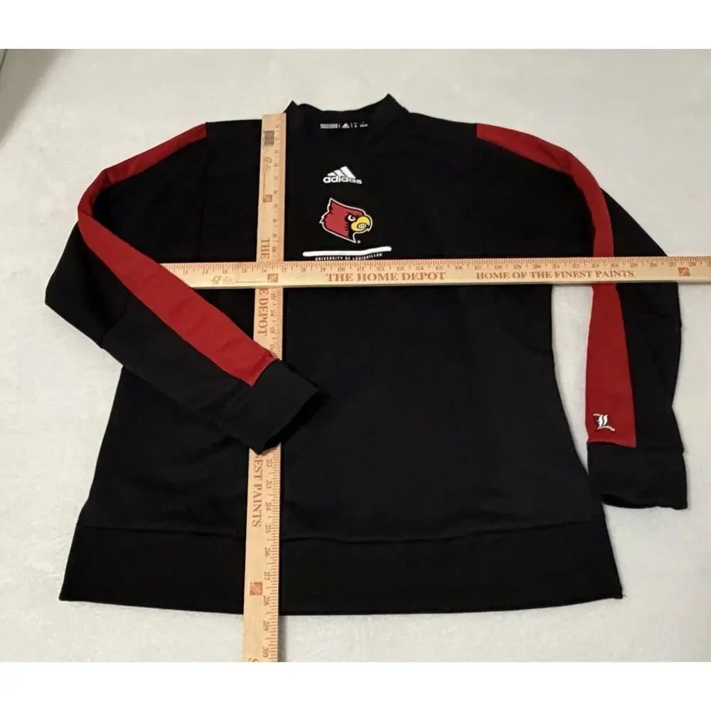 Louisville Cardinals Sweatshirt XL Black Red NCAA Adidas AEROREADY